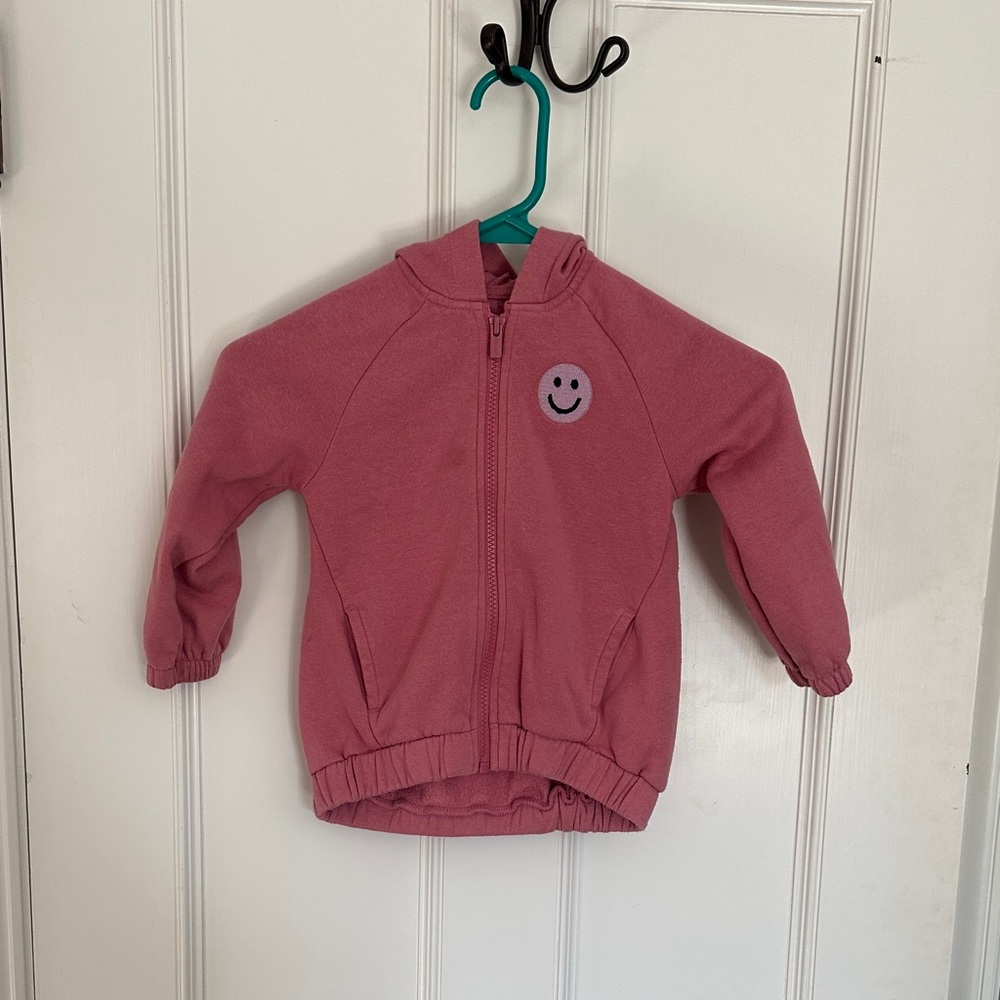 Old Navy Pink Kids Hoodie with Smiley Face